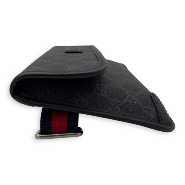 GG Supreme Belt Bag Black in Monogram Coated Canvas, Silver hardware - Image 4