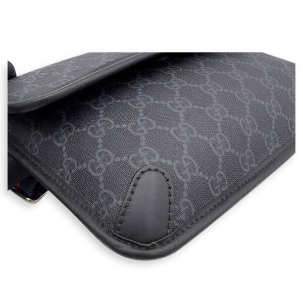 GG Supreme Belt Bag Black in Monogram Coated Canvas, Silver hardware - Image 8