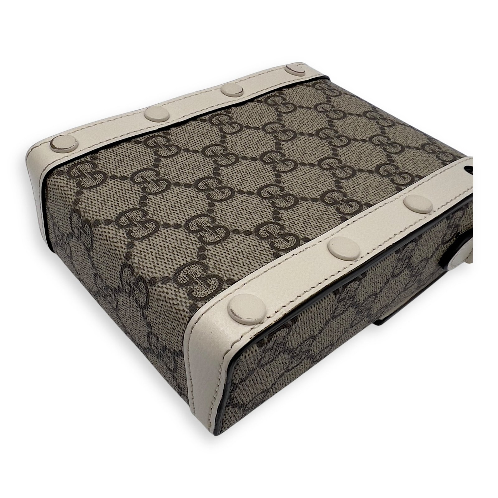 Horsebit 1955 Brown Crossbody Bag in Monogram Coated Canvas, Gold hardware - Image 10