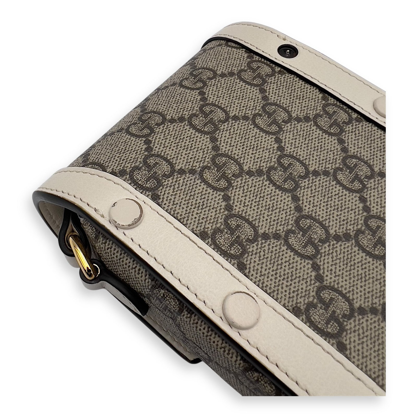 Horsebit 1955 Brown Crossbody Bag in Monogram Coated Canvas, Gold hardware - Image 12