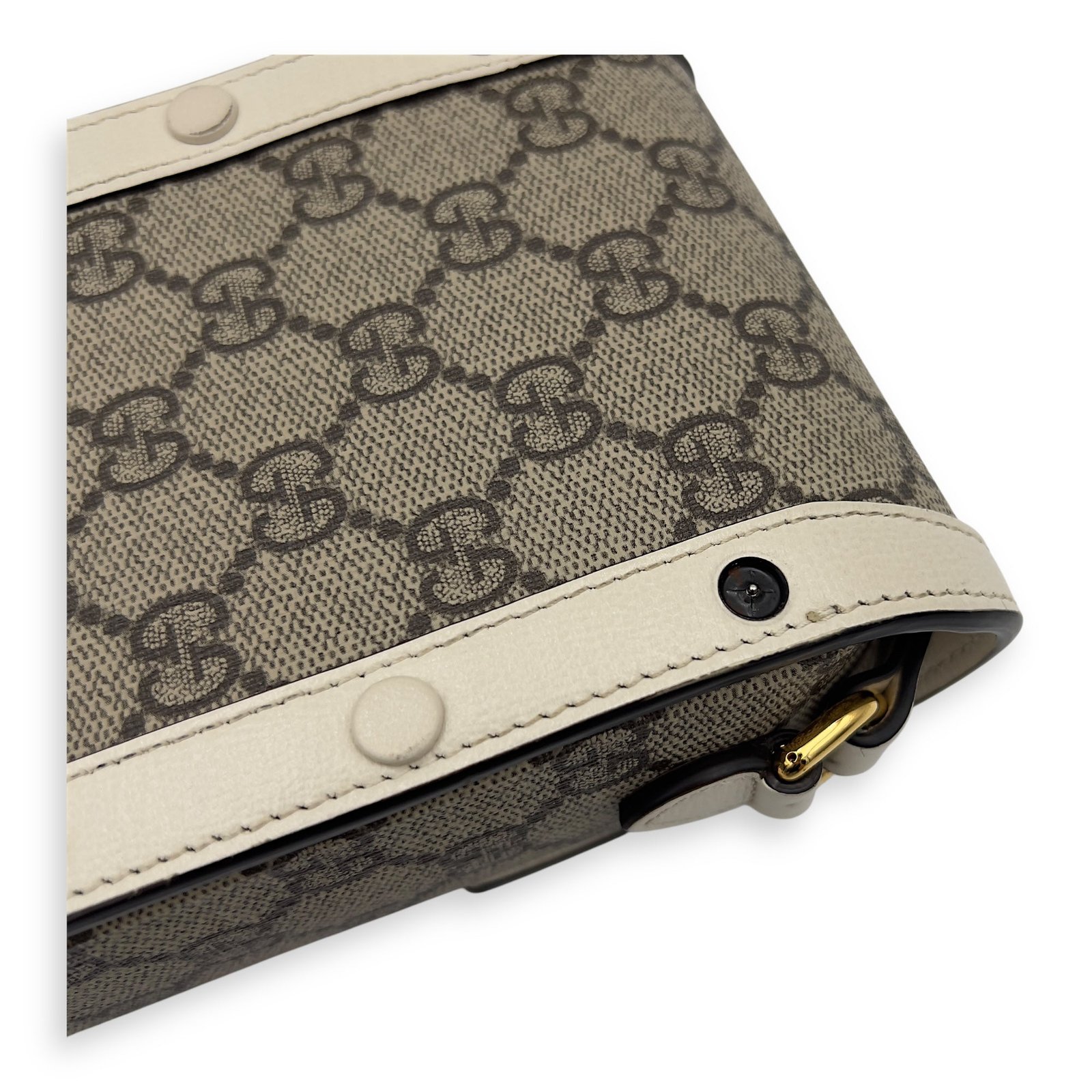 Horsebit 1955 Brown Crossbody Bag in Monogram Coated Canvas, Gold hardware - Image 13