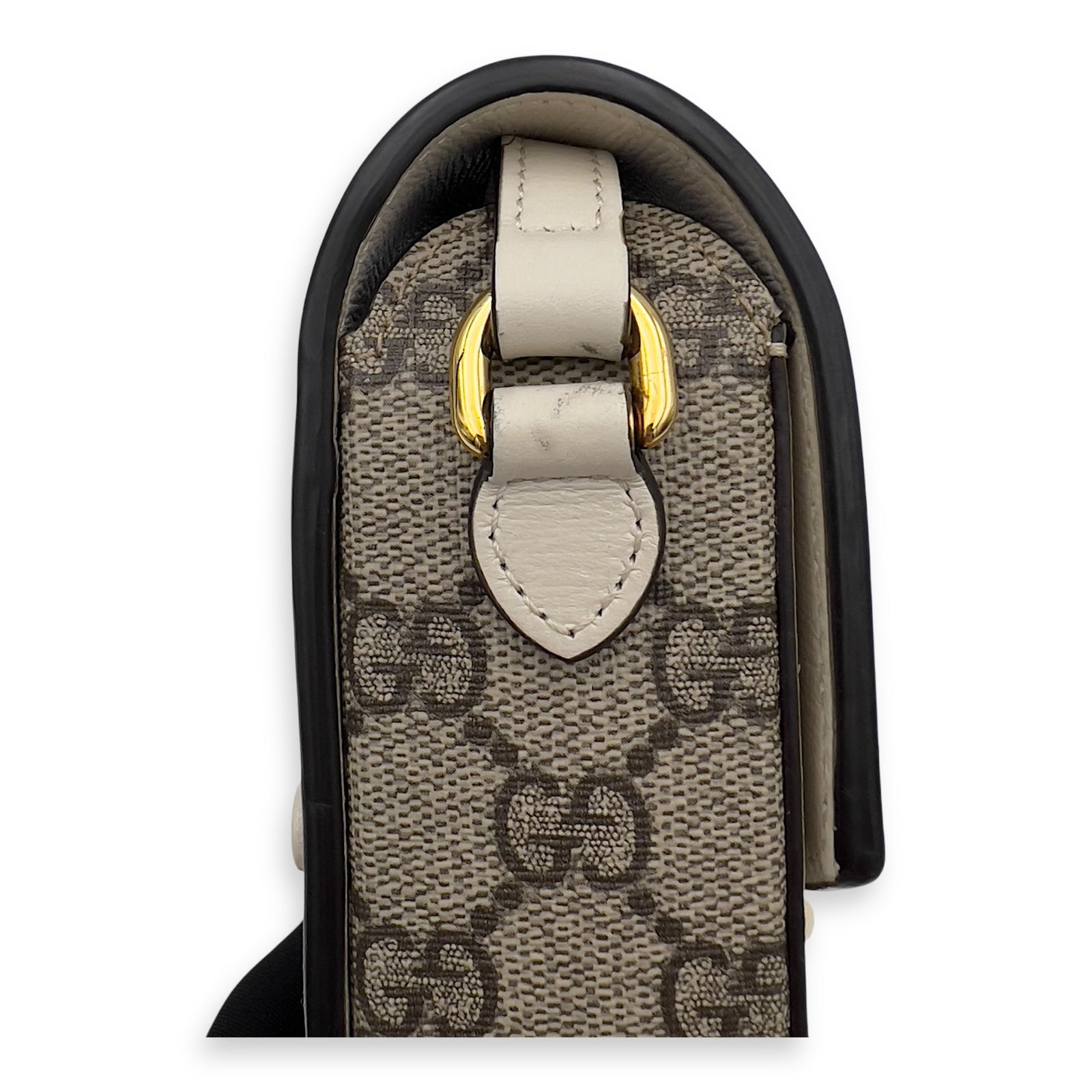 Horsebit 1955 Brown Crossbody Bag in Monogram Coated Canvas, Gold hardware - Image 14