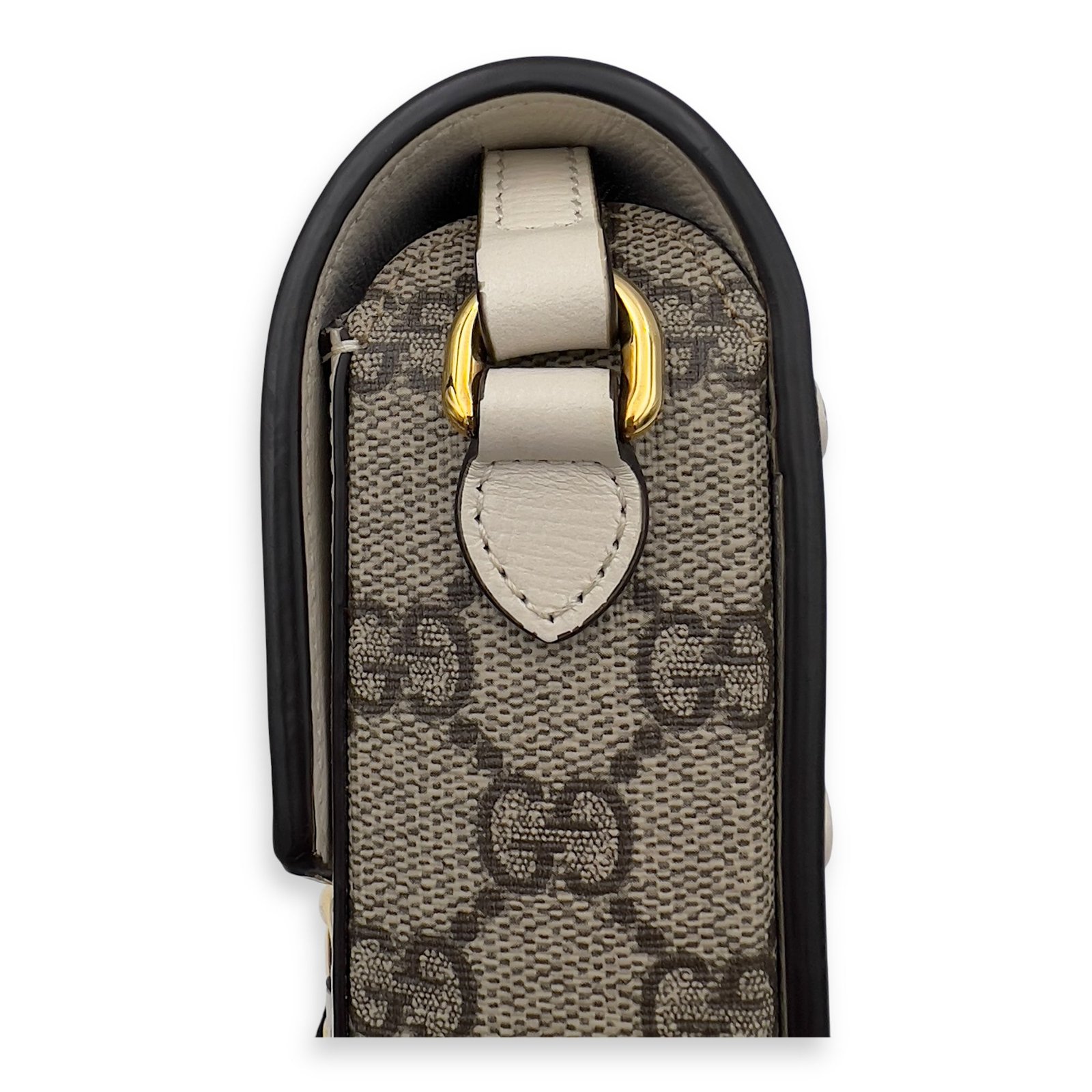 Horsebit 1955 Brown Crossbody Bag in Monogram Coated Canvas, Gold hardware - Image 16