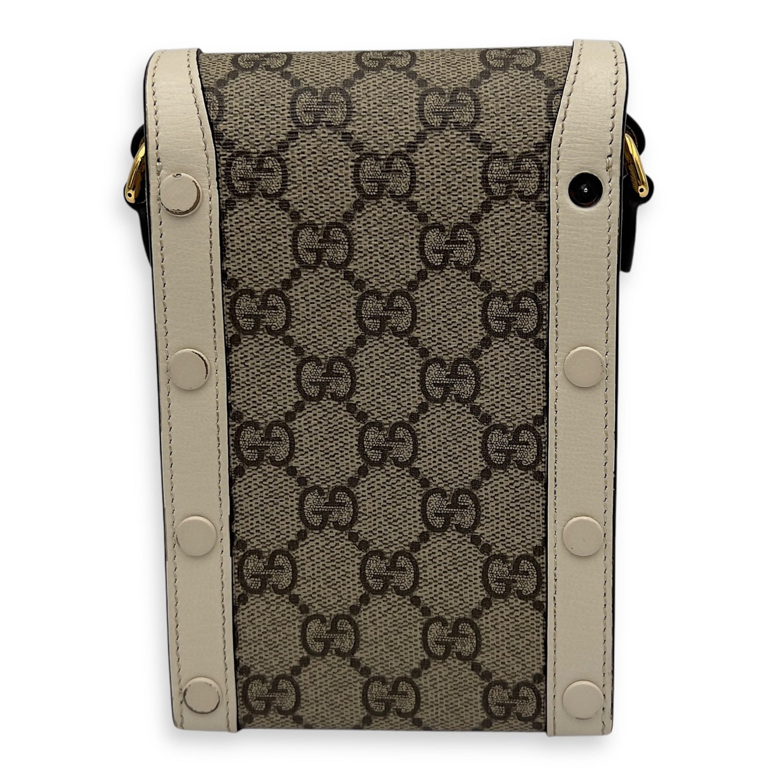 Horsebit 1955 Brown Crossbody Bag in Monogram Coated Canvas, Gold hardware - Image 2