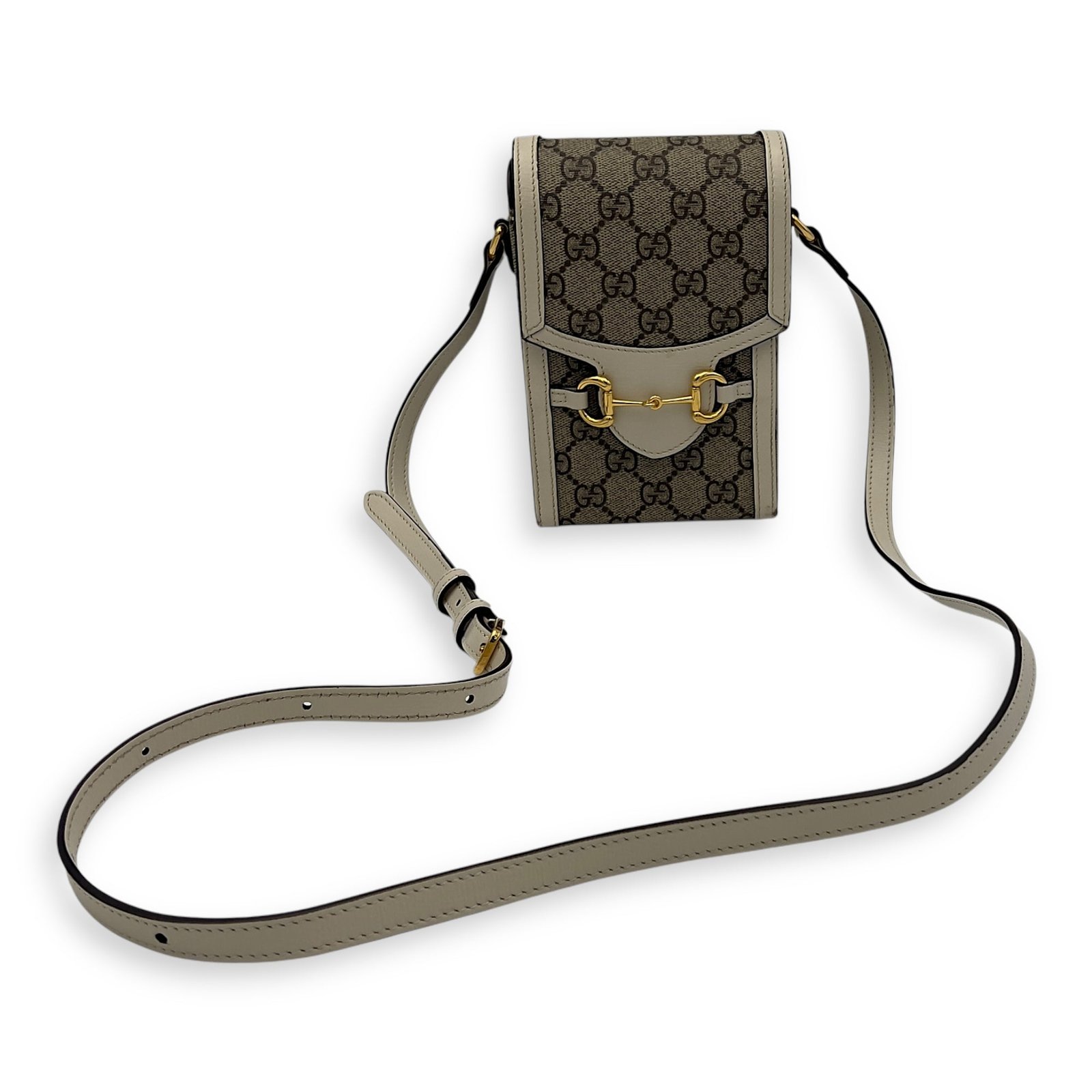 Horsebit 1955 Brown Crossbody Bag in Monogram Coated Canvas, Gold hardware - Image 22
