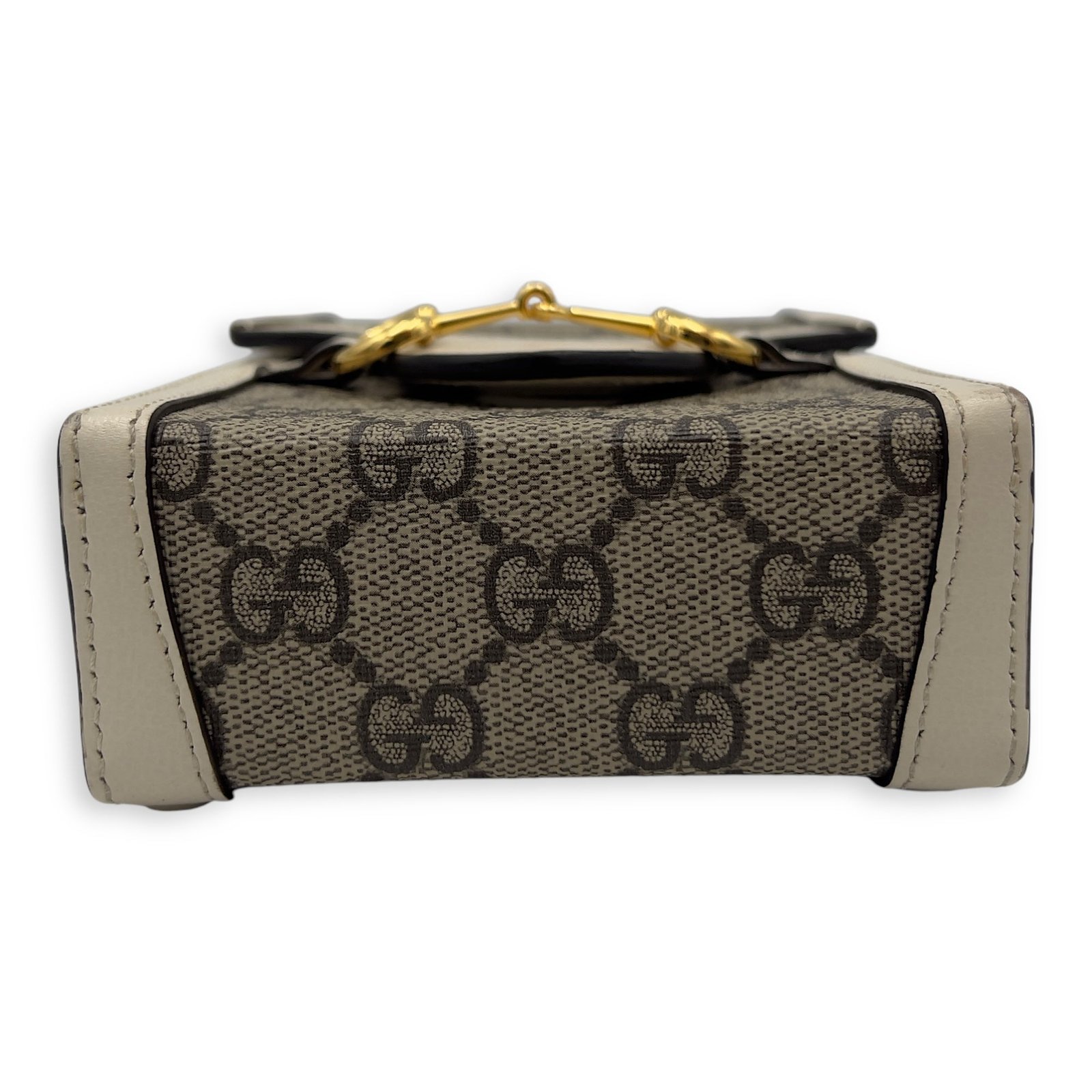 Horsebit 1955 Brown Crossbody Bag in Monogram Coated Canvas, Gold hardware - Image 5