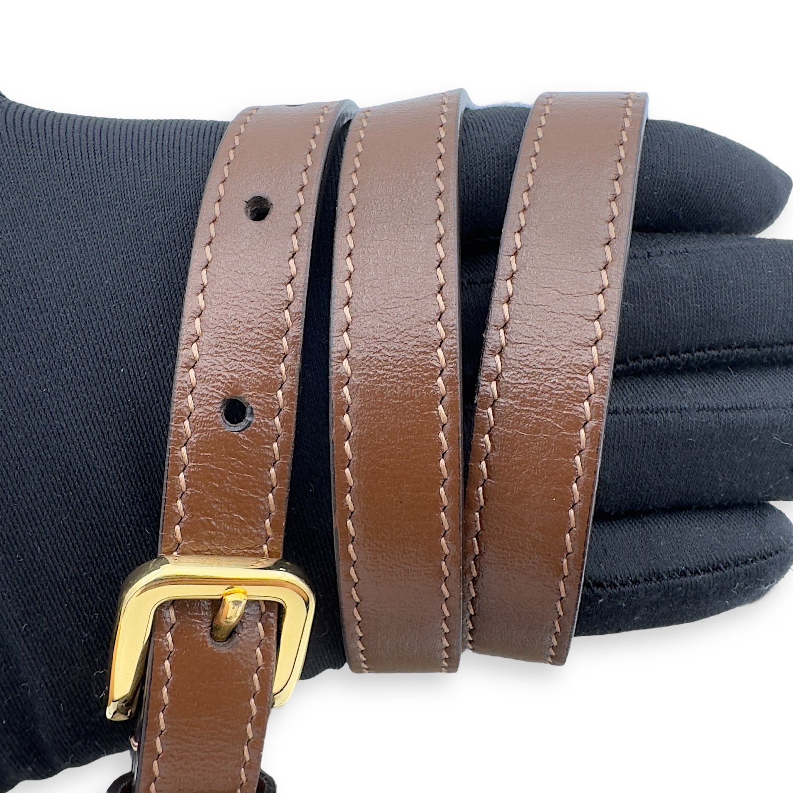 Horsebit 1955 Crossbody Bag Grey in Coated Canvas, Gold hardware - Image 21