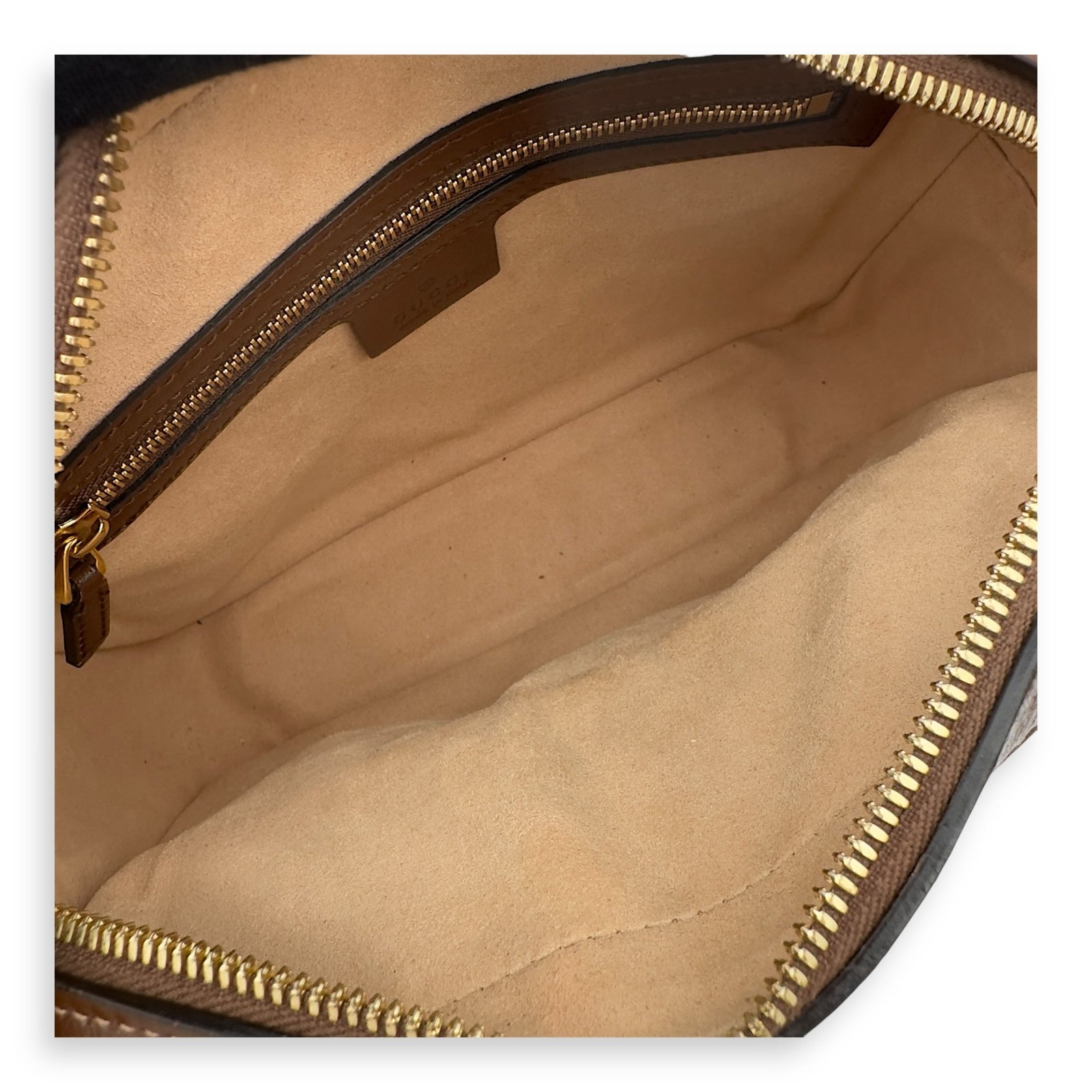 Horsebit 1955 Crossbody Bag Grey in Coated Canvas, Gold hardware - Image 6