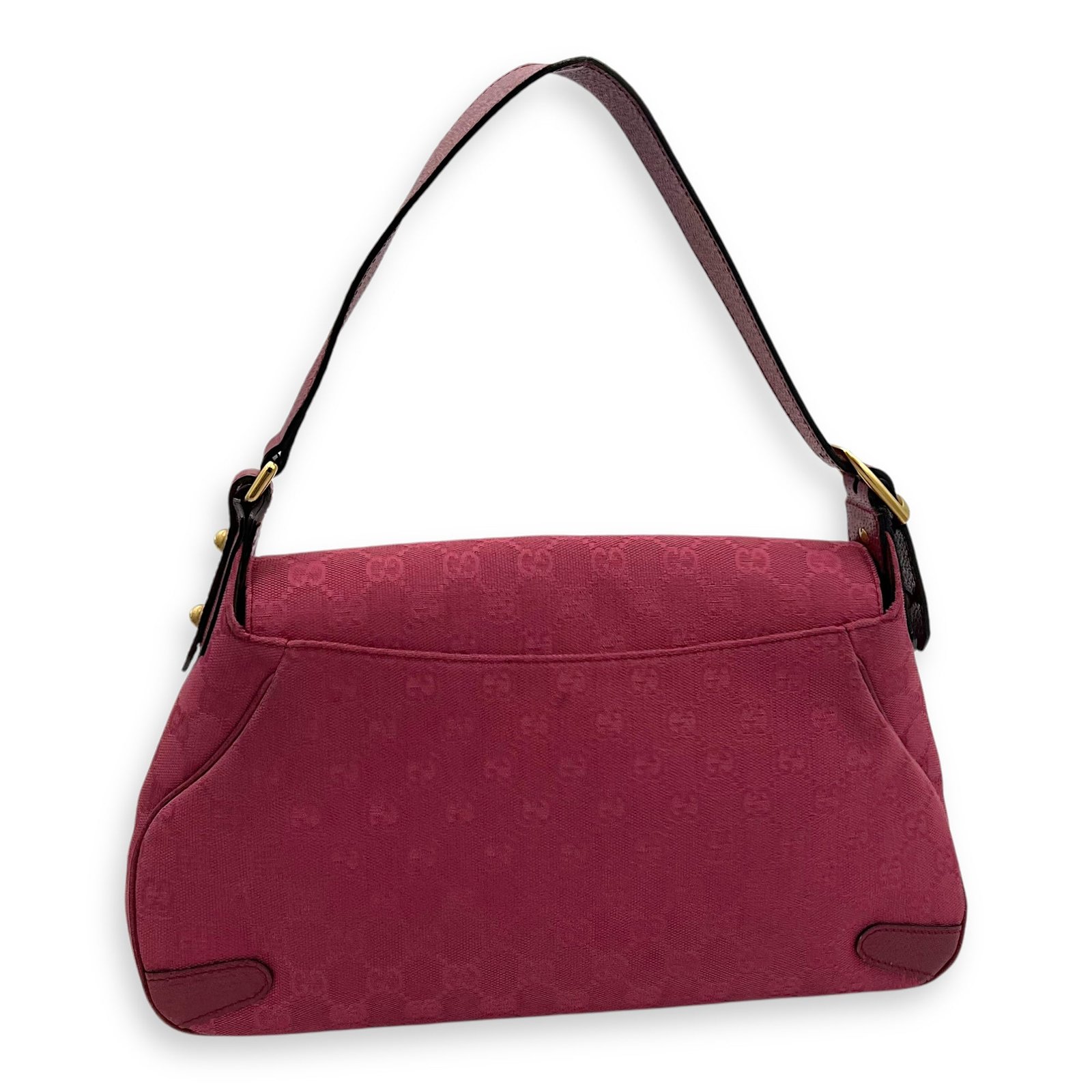 Horsebit 1955 Shoulder Bag Pink in Canvas, Gold hardware - Image 2