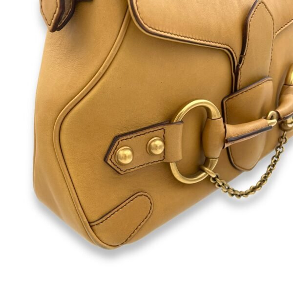 Horsebit Brown Shoulder Bag in Calfskin, Gold hardware - Image 10