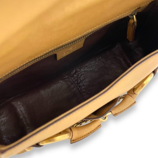 Horsebit Brown Shoulder Bag in Calfskin, Gold hardware - Image 11