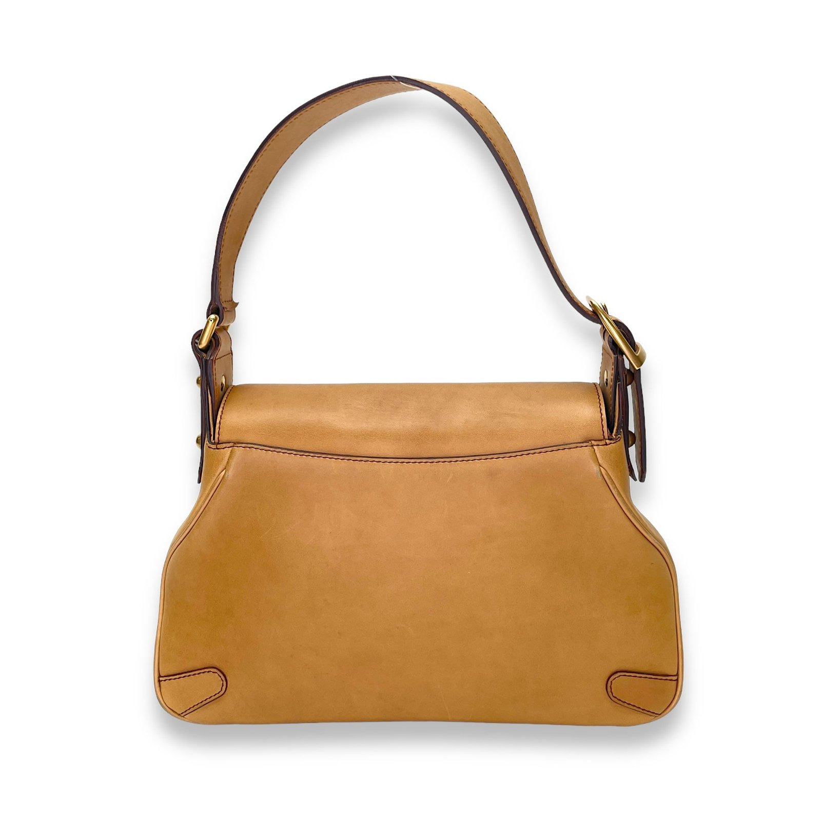 Horsebit Brown Shoulder Bag in Calfskin, Gold hardware - Image 2