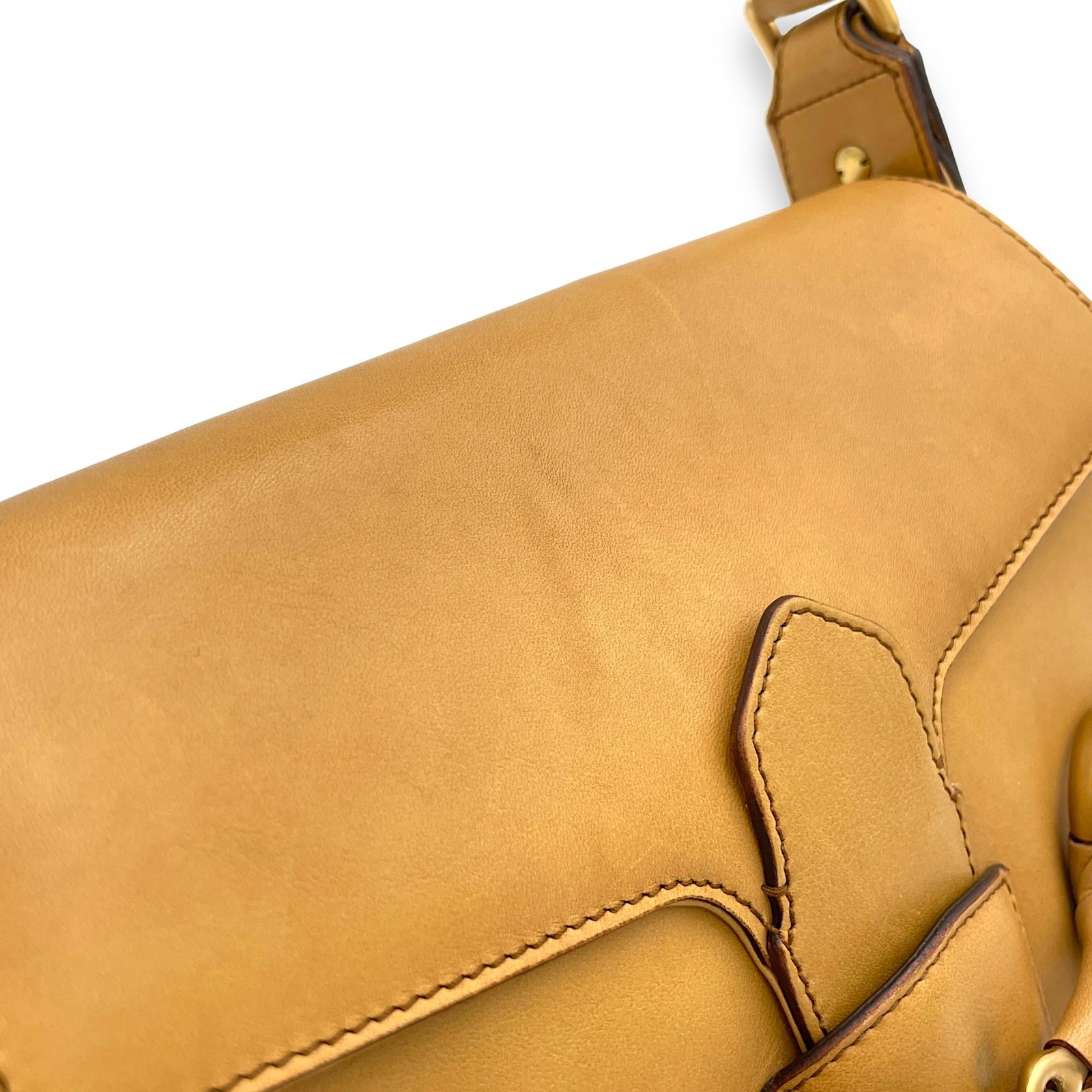 Horsebit Brown Shoulder Bag in Calfskin, Gold hardware - Image 6