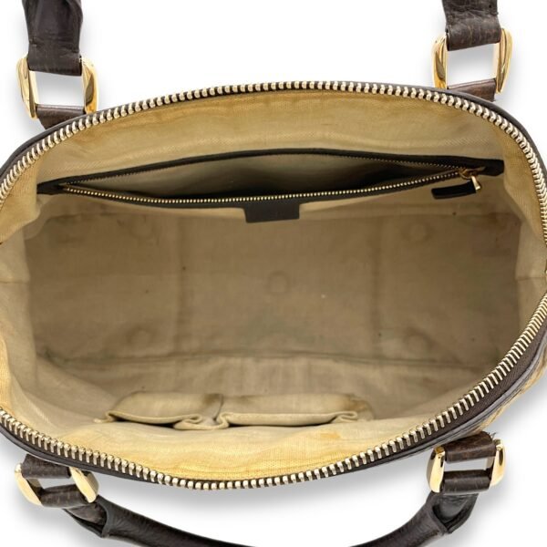 Horsebit Shoulder Bag Brown in Jacquard, Gold hardware - Image 11