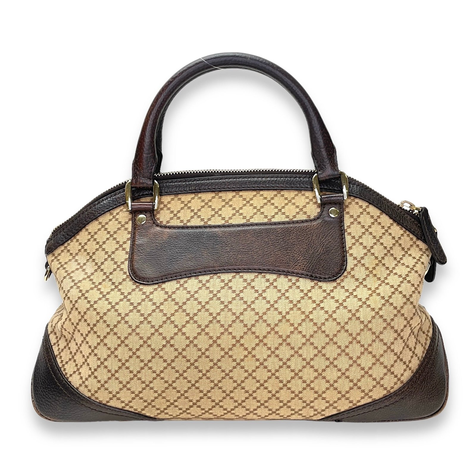 Horsebit Shoulder Bag Brown in Jacquard, Gold hardware - Image 2