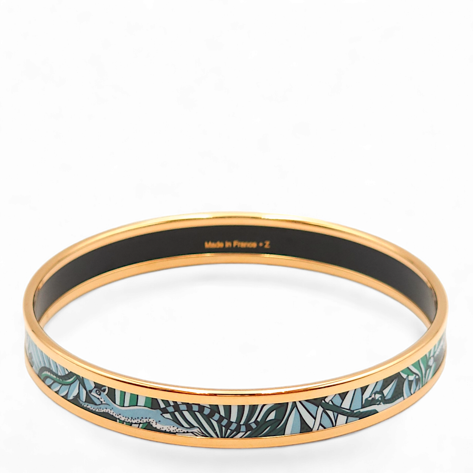 Animaux Camoufles Bleu Bracelet in Enamel, Gold hardware - Image 2