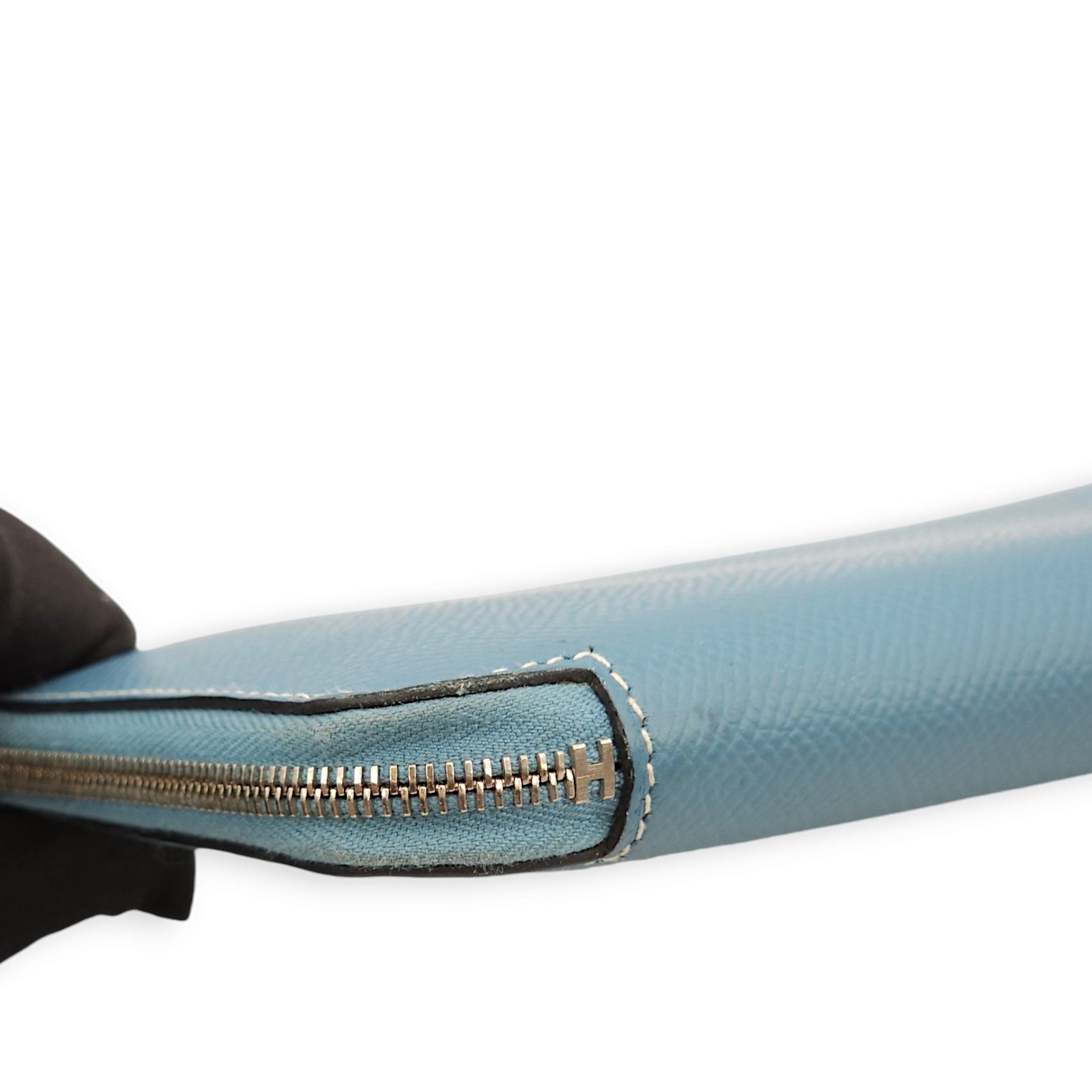 Azap Blue Jean Wallet in Epsom, Palladium hardware - Image 7