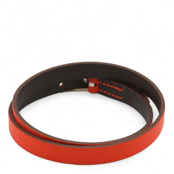 Behapi Double Tour Capucine/Chocolate Bracelet in Swift, Palladium hardware - Image 2