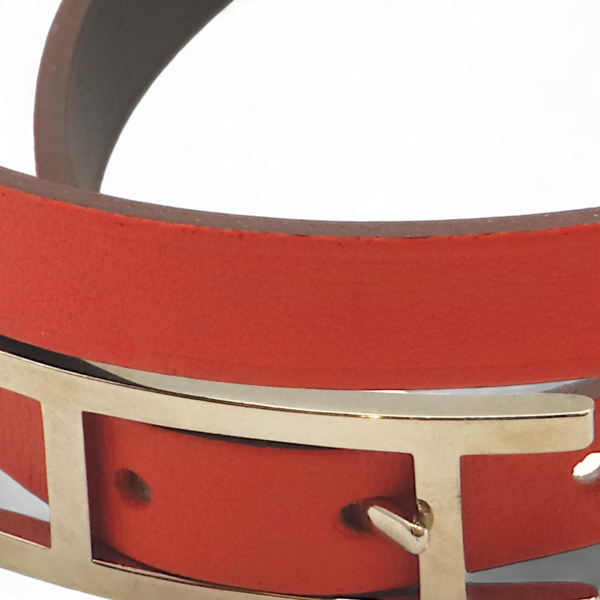 Behapi Double Tour Capucine/Chocolate Bracelet in Swift, Palladium hardware - Image 3