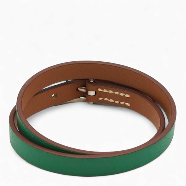 Behapi Double Tour T2 Vert Vertigo Bracelet in Swift, Palladium hardware - Image 2
