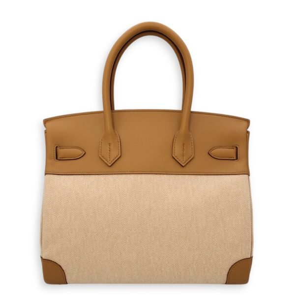 Birkin 30 Ecru-Beige/Biscuit in Toile/Swift, Palladium hardware - Image 2