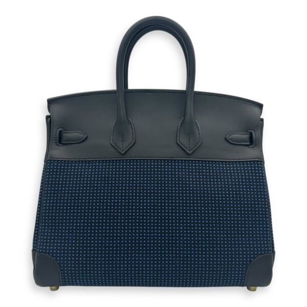 Birkin 25 Noir-noir-egee/Noir in Toile/Swift, Gold hardware - Image 2