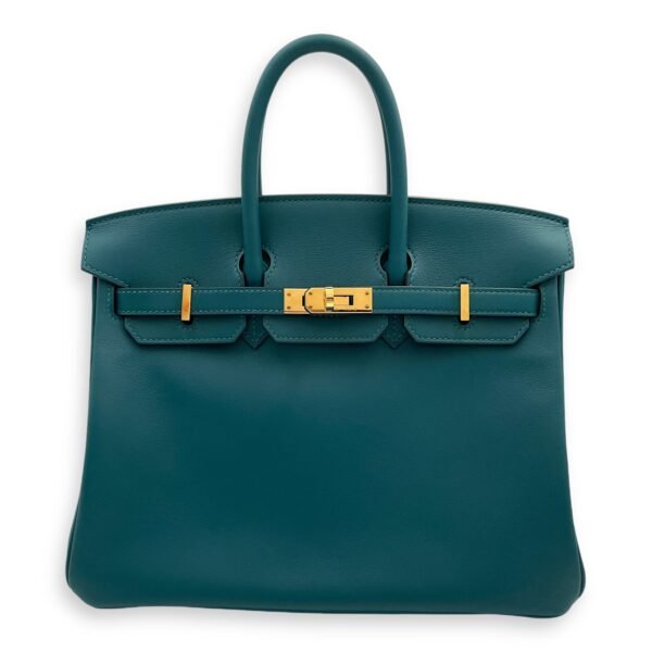 Birkin 25 Vert Bosphore in Swift, Gold hardware