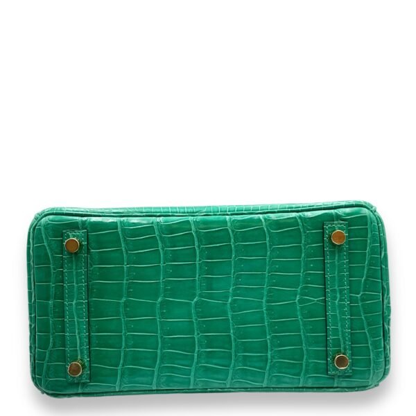 Birkin 25 Vert Jade in Shiny Porosus, Gold hardware - Image 5