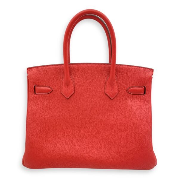 Birkin 30 Geranium in Togo, Silver hardware - Image 2