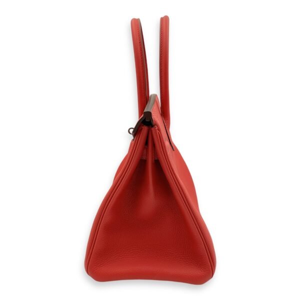 Birkin 30 Geranium in Togo, Silver hardware - Image 4