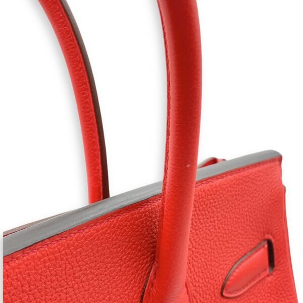 Birkin 30 Geranium in Togo, Silver hardware - Image 7