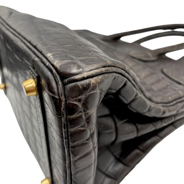 Birkin 30 Graphite in Matte Niloticus, Gold hardware - Image 10