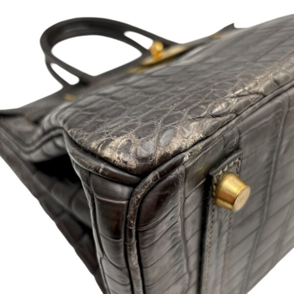 Birkin 30 Graphite in Matte Niloticus, Gold hardware - Image 7