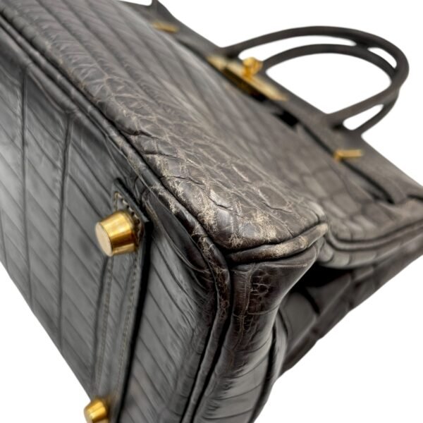 Birkin 30 Graphite in Matte Niloticus, Gold hardware - Image 8