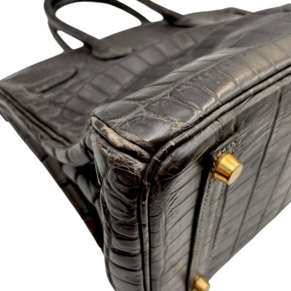 Birkin 30 Graphite in Matte Niloticus, Gold hardware - Image 9