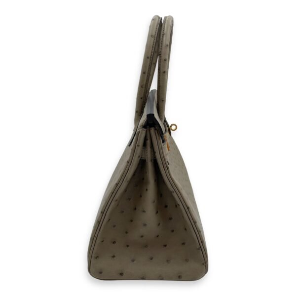 Birkin 30 Gris Asphalt in Ostrich, Gold hardware - Image 3
