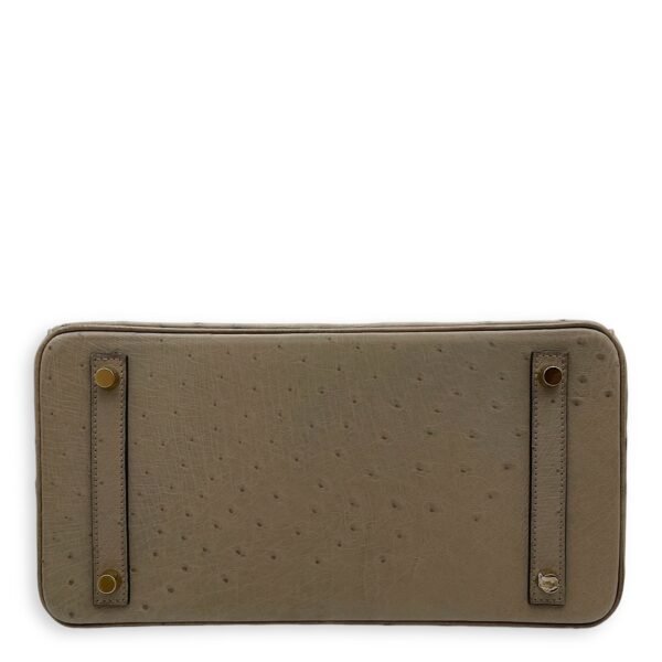 Birkin 30 Gris Asphalt in Ostrich, Gold hardware - Image 5