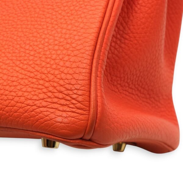 Birkin 30 Orange Poppy in Clemence, Gold hardware - Image 11