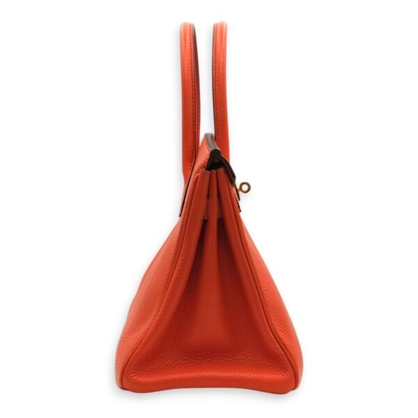 Birkin 30 Orange Poppy in Clemence, Gold hardware - Image 6