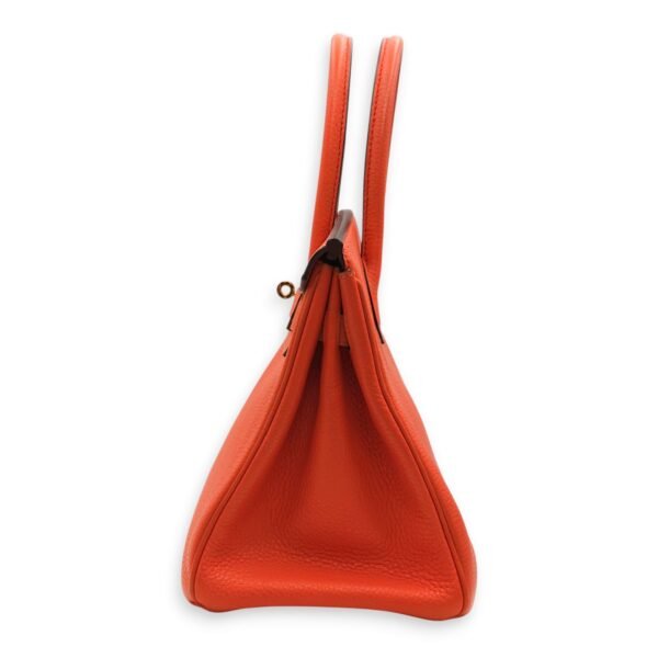 Birkin 30 Orange Poppy in Clemence, Gold hardware - Image 7