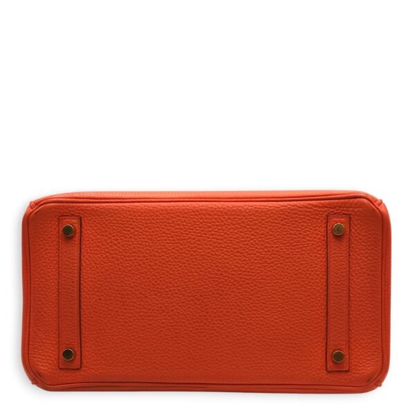 Birkin 30 Orange Poppy in Clemence, Gold hardware - Image 8