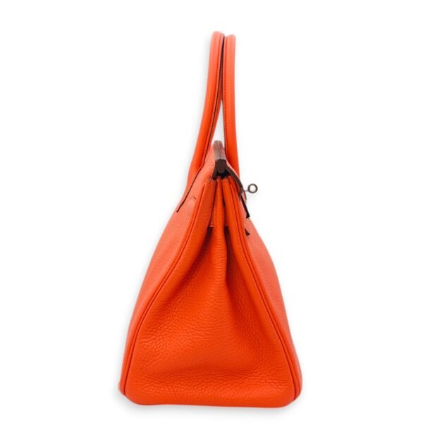 Birkin 30 Orange Poppy in Clemence, Palladium hardware - Image 3