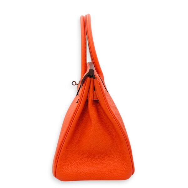 Birkin 30 Orange Poppy in Clemence, Palladium hardware - Image 4