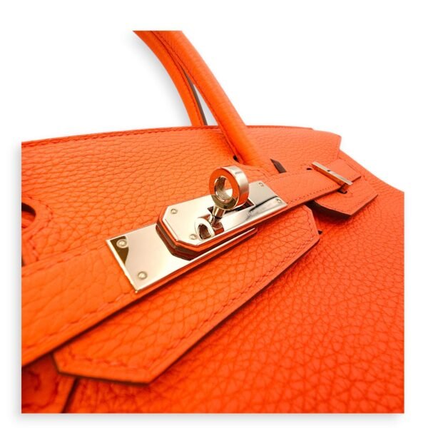 Birkin 30 Orange Poppy in Clemence, Palladium hardware - Image 7