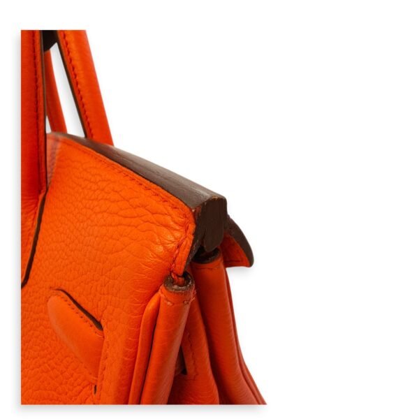 Birkin 30 Orange Poppy in Clemence, Palladium hardware - Image 8