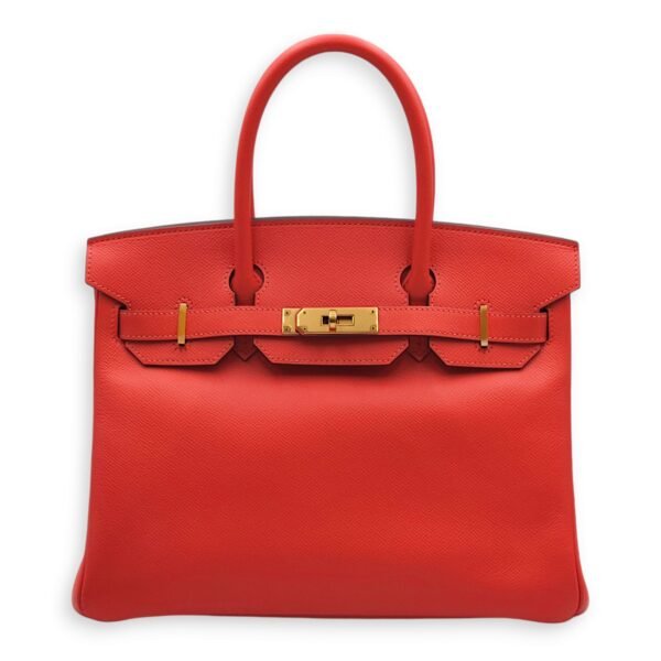 Birkin 30 Rose Jaipur in Epsom, Gold hardware