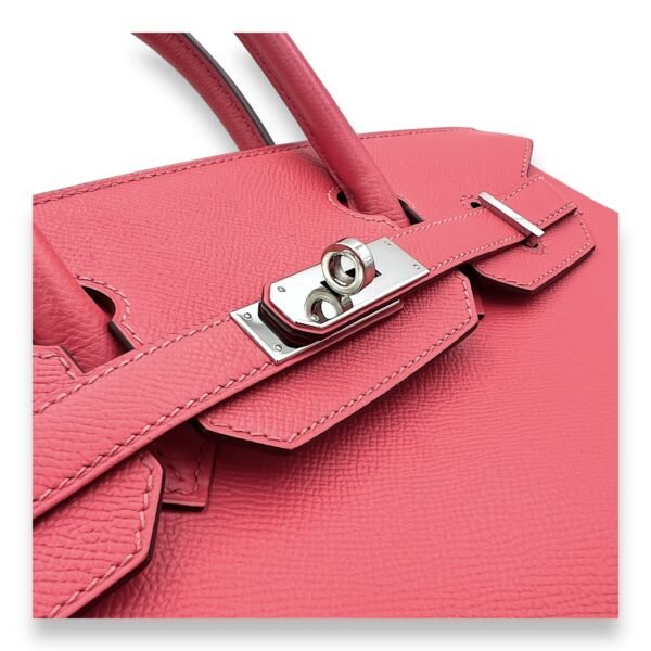 Birkin 30 Rose Jaipur in Epsom, Palladium hardware - Image 6
