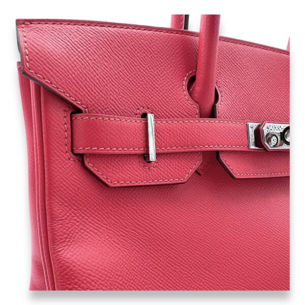 Birkin 30 Rose Jaipur in Epsom, Palladium hardware - Image 7