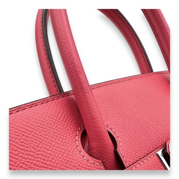 Birkin 30 Rose Jaipur in Epsom, Palladium hardware - Image 8