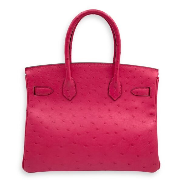 Birkin 30 Rose Tyrien in Ostrich, Palladium hardware - Image 2